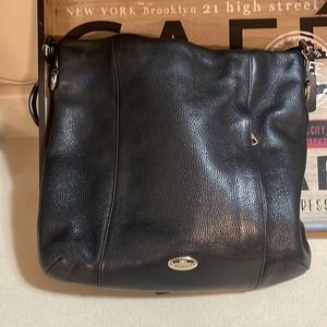 coach tote leather black